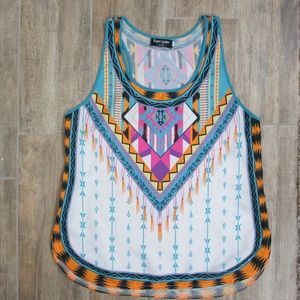 Fancyqube Women's Aztec Print Tank Top, Size Large